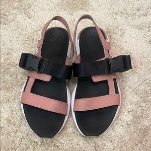 Sorel Pink and Black Sandals